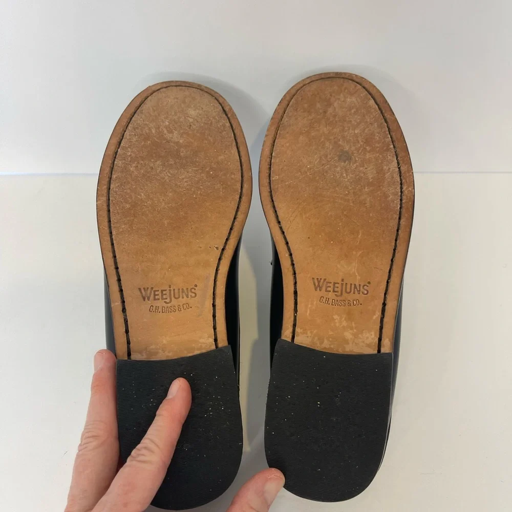 G.H. Bass & Co. Black Leather Penny Loafer Mules